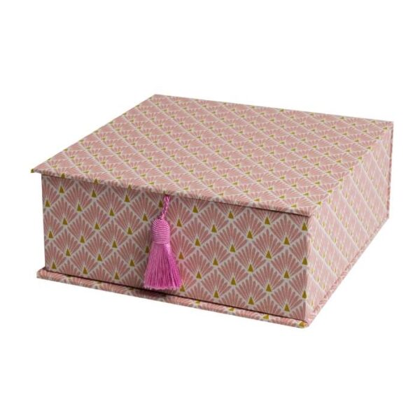 Allesklarschiff Kiste mit Deckel und Quaste rosa geometrisch 1