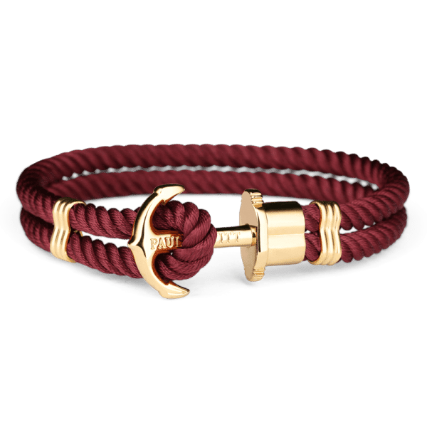anchor bracelet phrep ip gold nylon dark berry 1 1