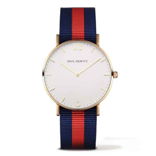 watchstrap ip gold nato strap navy blue red 2 1