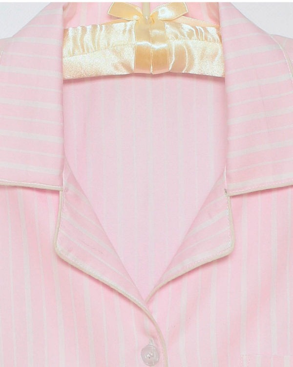 Damen Pyjama rosa Streifen von 2