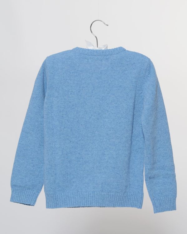 Maedchen Pullover Mittelblau Wolle von 6 scaled
